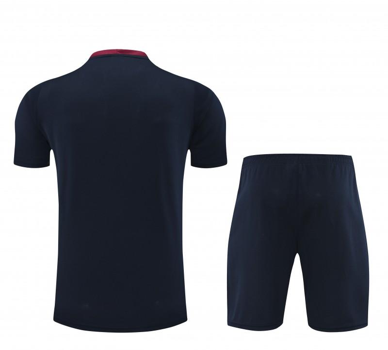 2024 England Navy Cotton Short Sleeve Jersey+Shorts