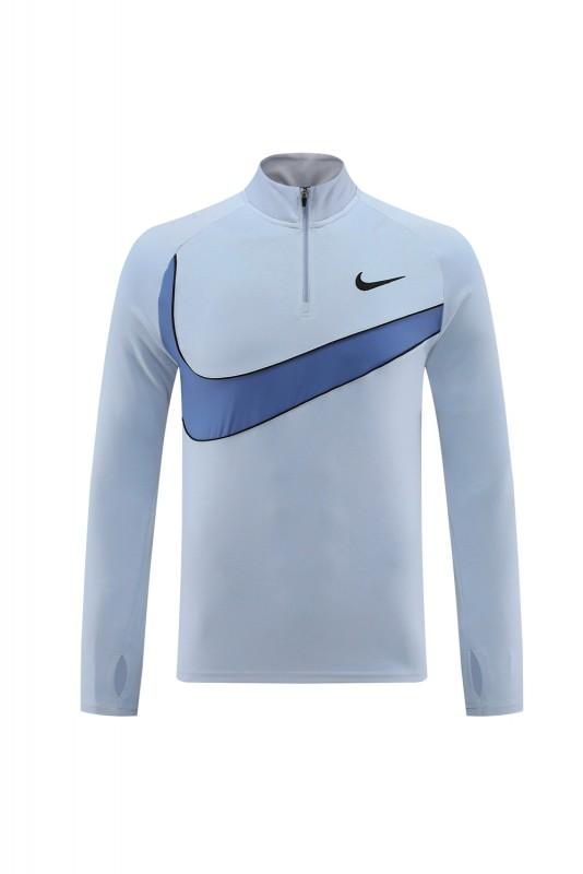 2024 Nike Light Blue Half Zipper Jacket+Pants