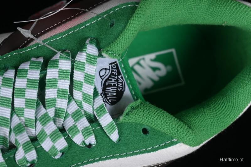 Vans Classics Knu Skool White Green Chunky Tongue Retro Sneakers - VN0009QCV0N
