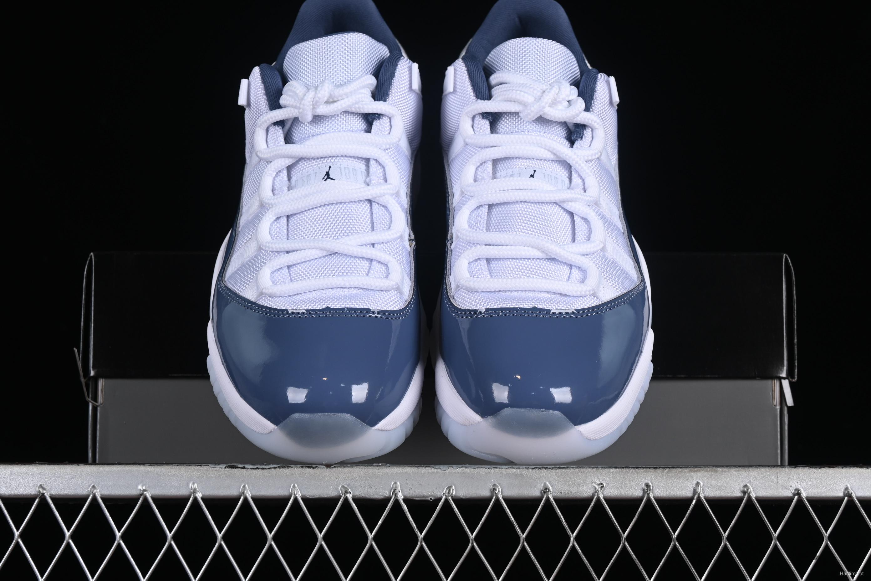 Nike Air Jordan 11 Low "Diffused Blue" Retro Basketball Shoes with Patent Leather Accents - FV5104-104