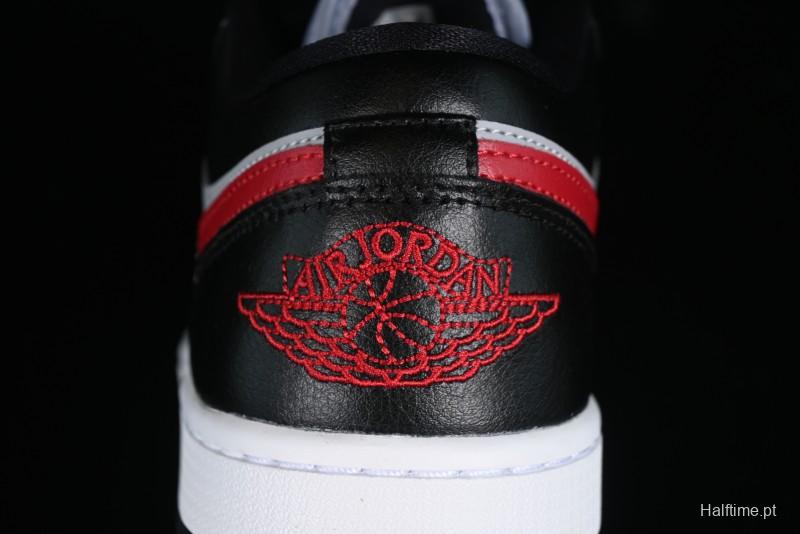 Nike Air Jordan 1 Low AJ1 Black Grey Red Hook Low-Top Culture Basketball Shoes - DC0774-062