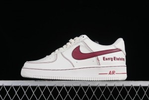Nike Vlone x Air Force 1 '07 Low Collaboration Wine Red Casual Sneakers - AA5360-010