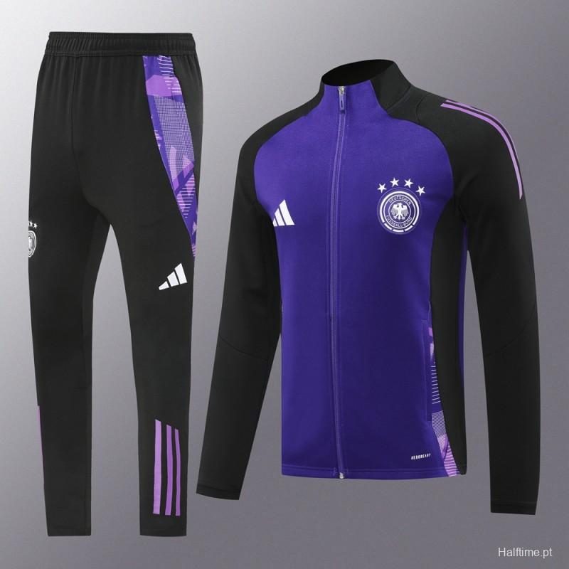 2024 Germany Purple Full Zipper Jacket +Long Pants