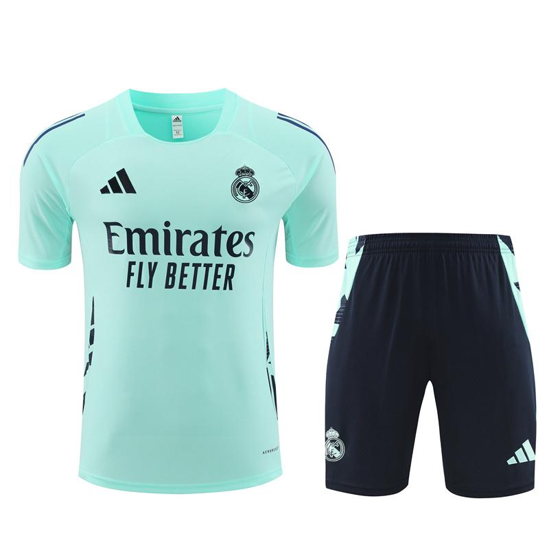 24/25 Real Madrid Lake Blue Short Sleeve Jersey+Shorts