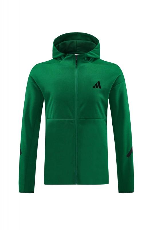 2024 Adidas Green Hoodie Full Zipper Jacket +Long Pants