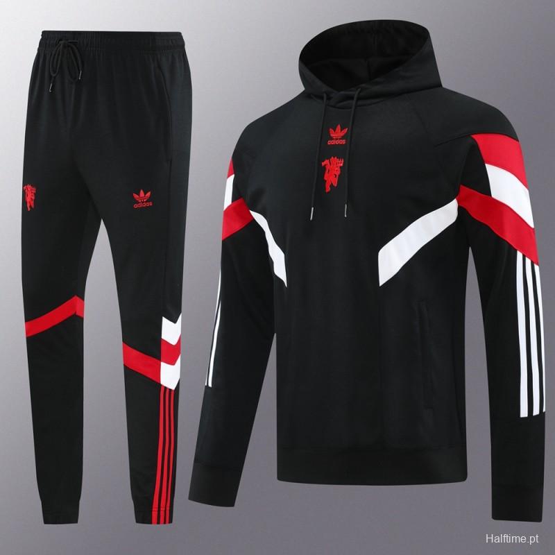 24/25 Manchester United Black Hoodie Jacket +Long Pants