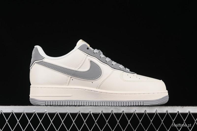 Nike Air Force 1 '07 Low Stone Island Supreme Collaboration Off-White Star Grey Low-Top Casual Sneakers - BB1616-303