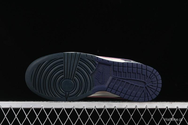 Nike SB Dunk Low Wukong Series - Beige with Navy Swoosh Anniversary Customized Low-Top Casual Skate Shoes - DJ2024-035