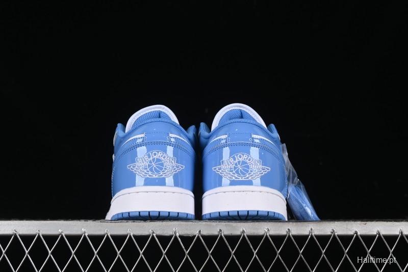 Nike Air Jordan 1 Low AJ1 Patent Blue Casual Sneakers - FZ2138-114