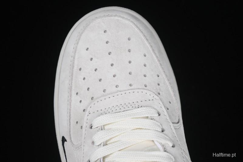 Nike Air Force 1 '07 Low Grey Pig Suede Graffiti Casual Sneakers - DF0188-035