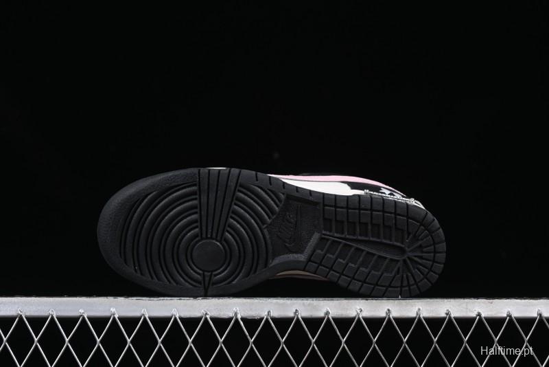 Nike SB Dunk Low Butterfly Bow Black White Pink Low-Top Casual Skate Shoes - BP1220-009