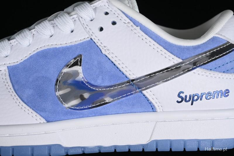 Supreme x Nike SB Dunk Low Royal Blue Anniversary High-End Custom Casual Skate Shoes - JH8039-936
