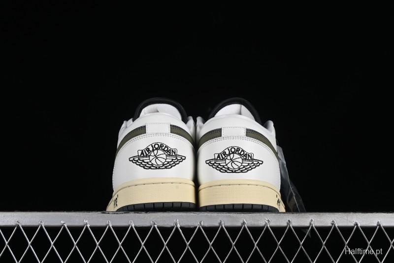 Nike Air Jordan 1 Low AJ1 Custom Black Green Low-Top Culture Casual Sneakers - DC0774-001