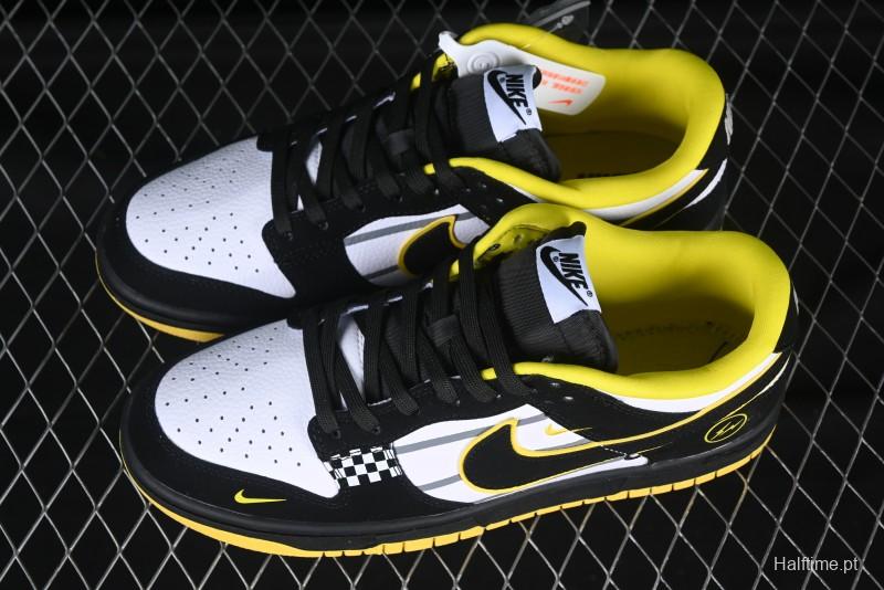 Nike SB Dunk Low Lightning Collaboration Racing Black Hook Anniversary Custom Low-Top Casual Skate Shoes - KK1333-026