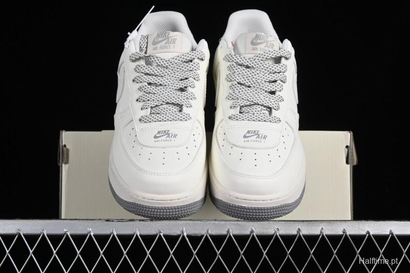 Nike Air Force 1 '07 Low Casual Sneakers with 3M Reflective Details and Full-Length Air Cushion - CJ1379-603