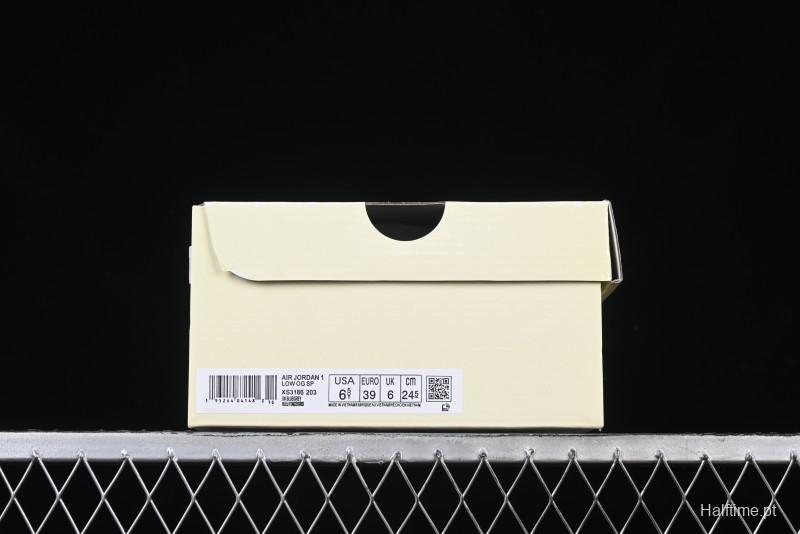 Nike Travis Scott x Fragment Design x Air Jordan 1 Low OG SP AJ1 Graffiti Drawstring Low-top Casual Sneakers - XS3186-203