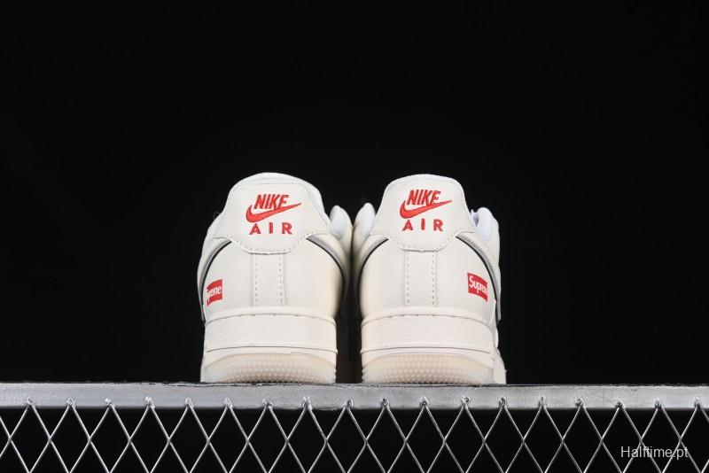 Nike Air Force 1 '07 Low Supreme Collaboration Off-White Crystal Custom Casual Sneakers - XZ6188-715