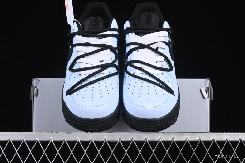 Custom "I Love U" Black & White Sneakers - Sleek Barcode Design