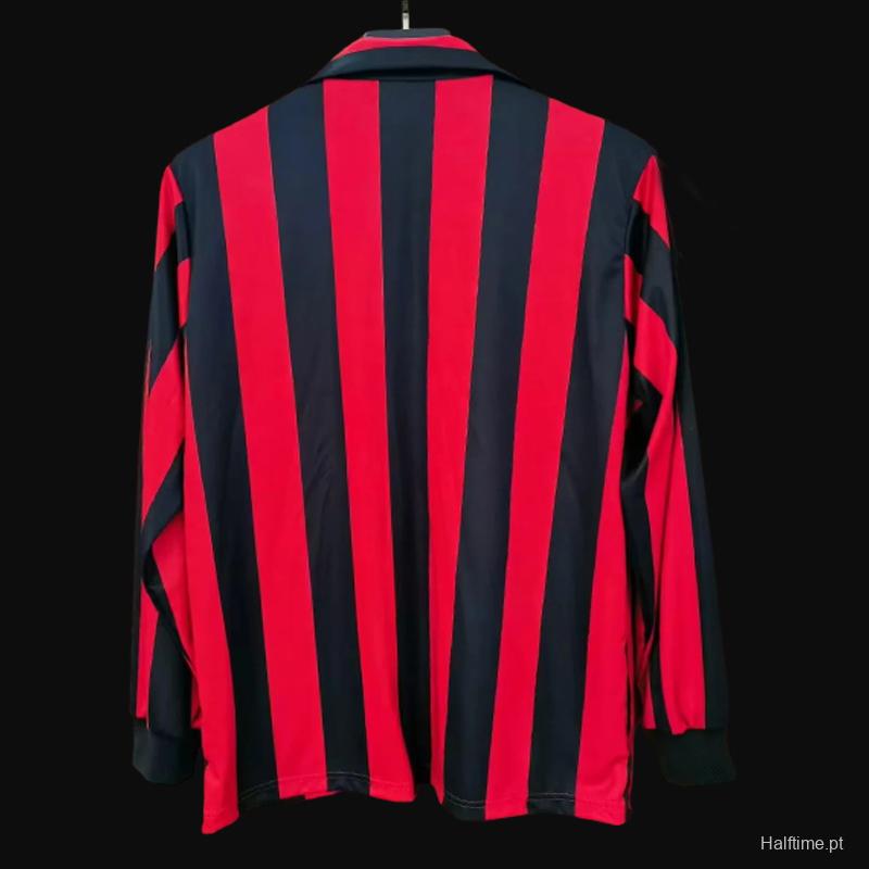 Retro 88/89 AC Milan Home Long Sleeve Jersey