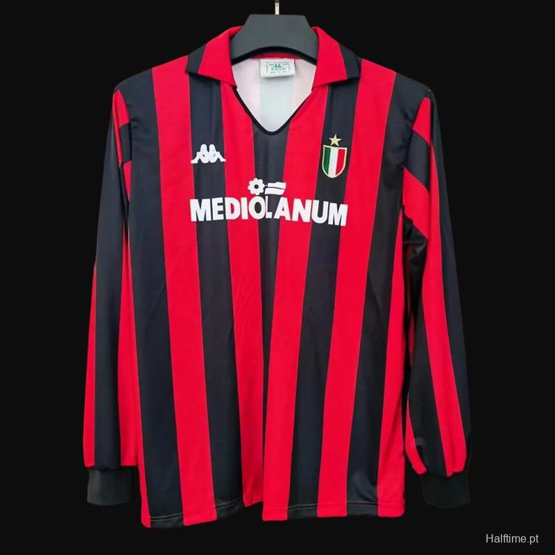 Retro 88/89 AC Milan Home Long Sleeve Jersey