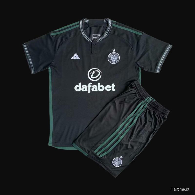 23/24 Kids Celtic Away Black Jersey