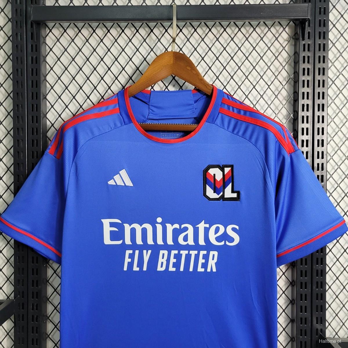 23/24 Olympique Lyonnais Away Blue Jersey