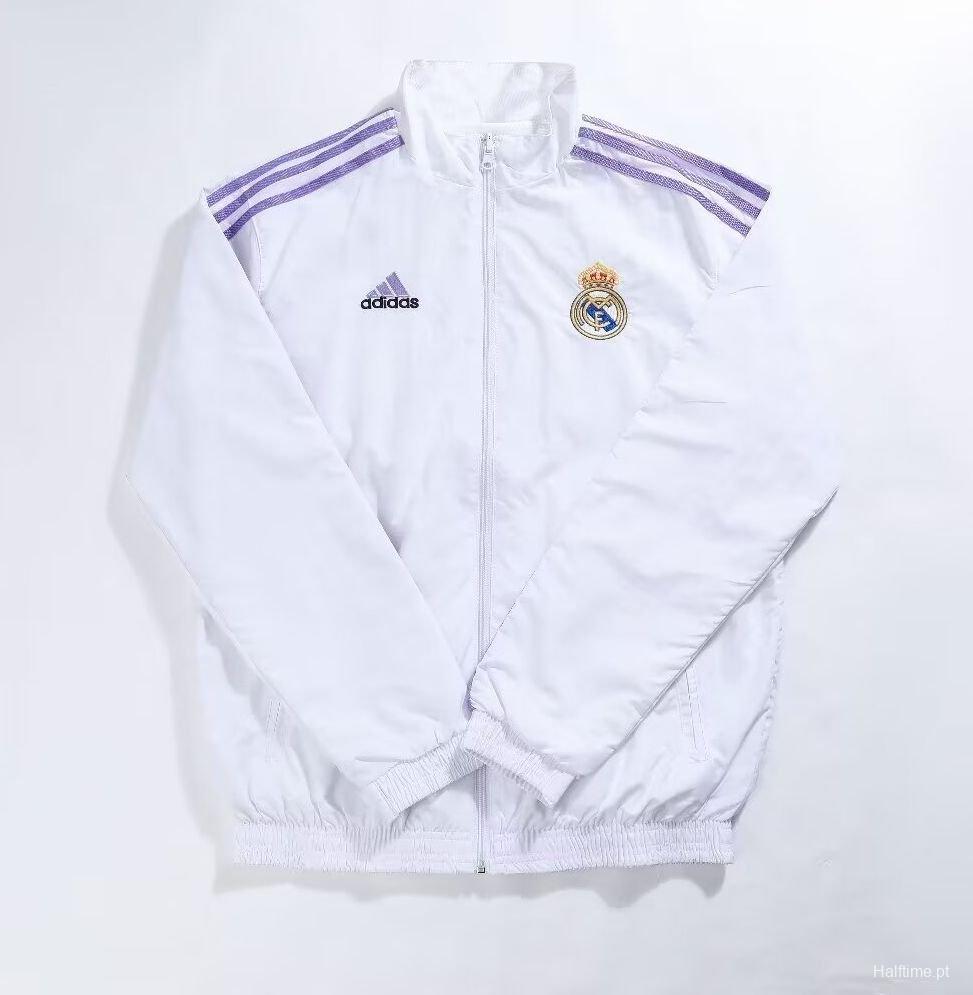 23/24 Real Madrid White Reversible Windbreaker