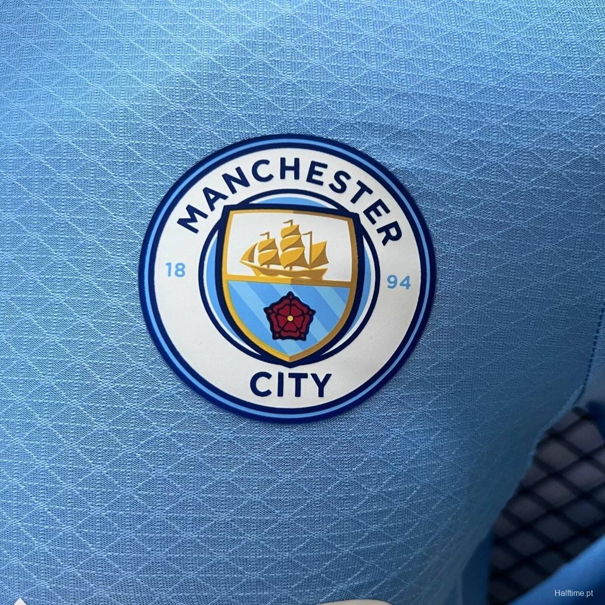 Player Version 24/25 Manchester City Home Long Sleeve Jersey