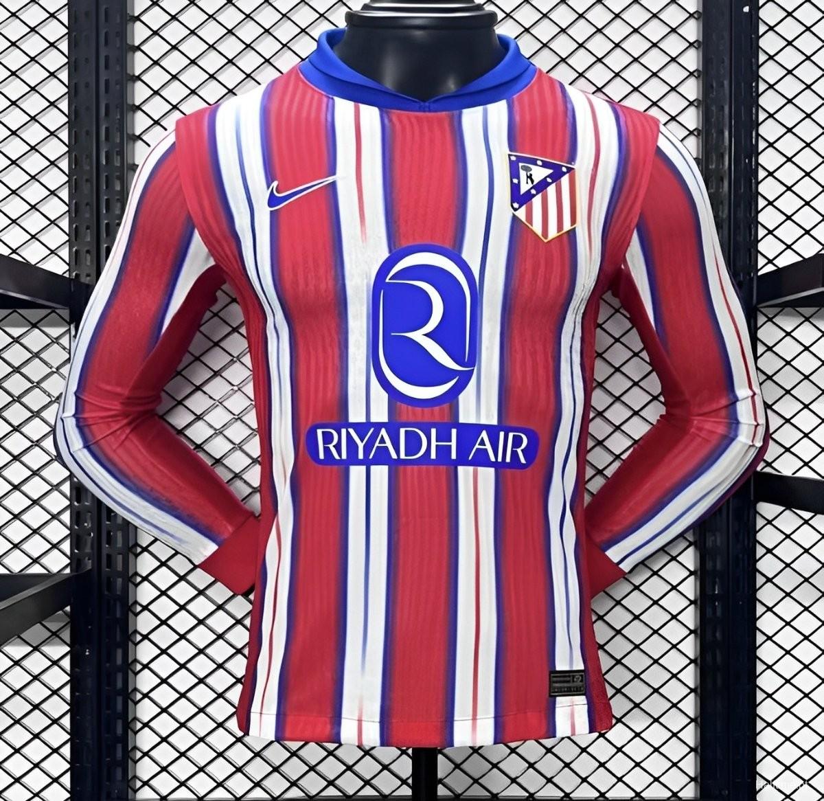 Player Version 24/25 Atletico Madrid Home Long Sleeve Jersey